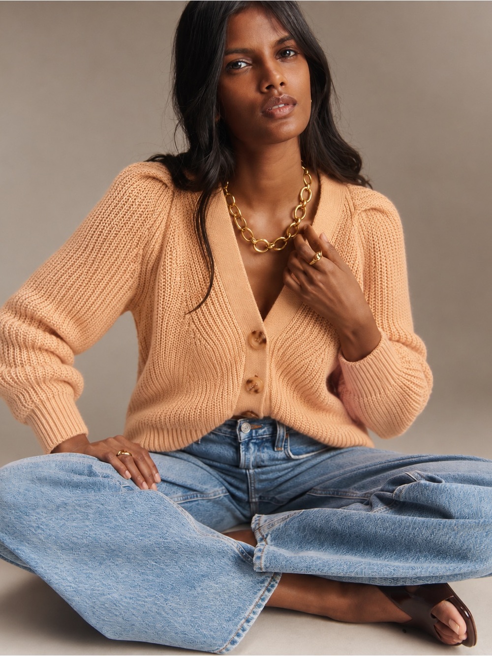 Esqualo Peach Knit Cardigan